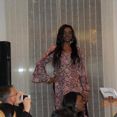 Tiwatope modelling at an African fashion show to raise funds for Harambee4Africa projects.