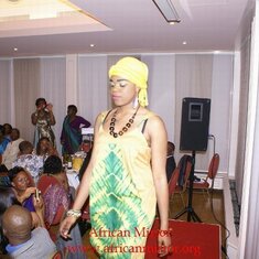 Tiwatope modelling at a Fundraising Gala in aid of the less priviledge.