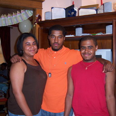 My aunt's baby shower with my sister Tyana and cousin Lamont