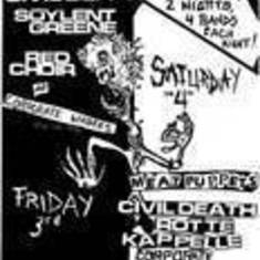 This is a flyer for a show that Todd's band, "SOYLENT GREENE," from back in the day, played at.