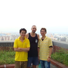 W David KAO & Johnson HUANG on rooftop overlooking the ocean