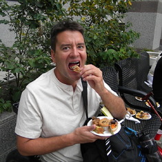 Todd at the 2010 BugFest eating a fried dragonfly. He said it was "just like chicken" I didn't try it!!