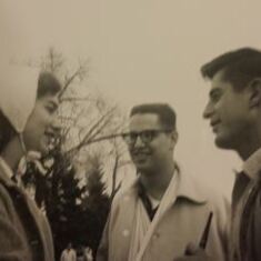 Nick and Ann in college with friend.