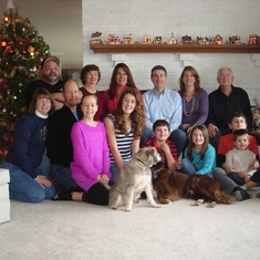 The 14 of us, 16 counting dogs, at Christmas.