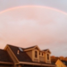 Rainbow over the house today!!