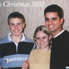 Tony, Betsy, and Vince, Christmas 2002