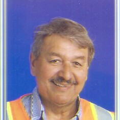 In his safety vest at Cornerstone. Tony was a hard worker and a helper.