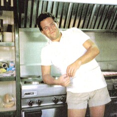 Tony as a chef on a yatch.