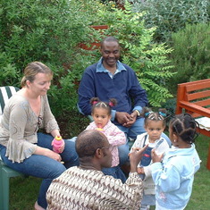 Party in Reading, June 2004, with Salifu Mahama and daughter