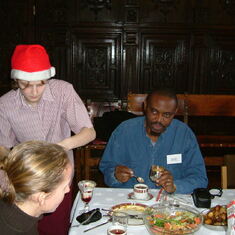 More dinner at Gregynog (Christmas hat in evidence - it was December).
