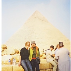 Tracy and Andrea enjoying Cairo and the pyramids.