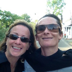 Lady Hawkins and Kristine on pedicab in Ptown heading for birthday dinner