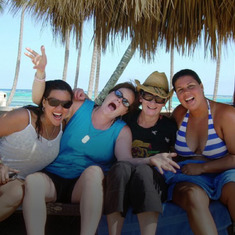 Tracy hanging with some friends on Olivia trip to Puerto Rico in 2011