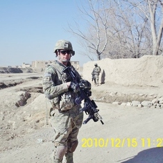 On a patrol when attached to 2d Bn 30th Inf at Combat Outpost Kherwar 2010.