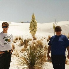 A visit to White Sands New Mexico with his mother and I on the way to San Diego .