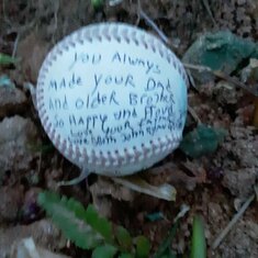 Trevor's Father and Brother left 3 blessed baseballs with Love at Trevor's grave.All 3 vanished. Beer bottle and Trash remained. Trevor's Father is Happy and convinced Trevor took them.