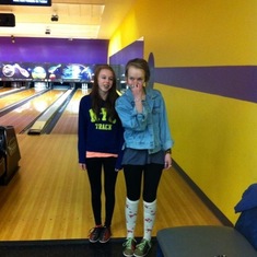Tris and Abby bowling
