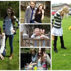 An Easter collage of Tris and her brothers and Dani from past Easters. Happy Easter, Happy Spring, Sweet Angel.