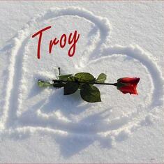 Troy Heart in Snow