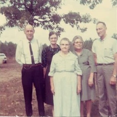 L-R: Roosevelt Johnson, Aunt Vinnie Johnson, Mamaw (Margaret) Hallmark, Grandma (Alene) Hallmark, Grandpa (Troy) Hallmark