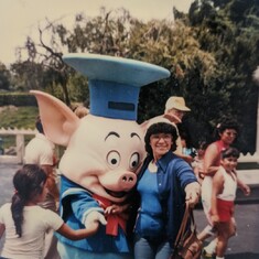 Trudy having fun at Disneyland in August, 1980