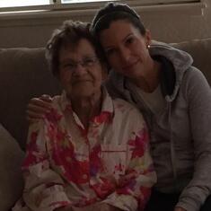 Trudy with granddaughter Denise at home in Martinez, CA 2017