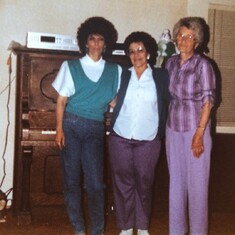 Trudy with daughter Evelyn and mother-in-law Pearl; Martinez, CA 1985