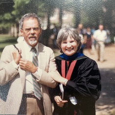 Tuck with her friend and colleague, WashU professor Bill Matheson.