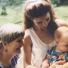 Tuck with Suzanne and newborn Nick, 1995.