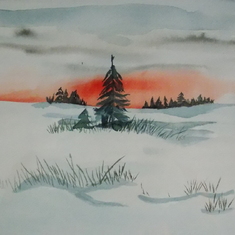 One of Tuck's beautiful paintings. She mainly worked in watercolor and oil paint.