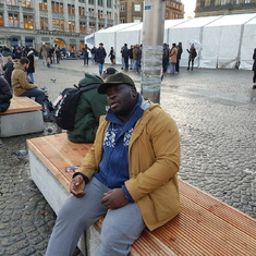 Tunde chilling in Amsterdam