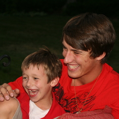 Big brother Dawson always making Tyler laugh!