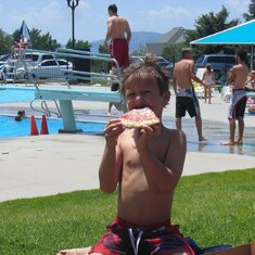 Tyler's favorite part about swim team and 4th of July.