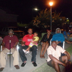 Chief and family waiting to watch the Independence Day fireworks