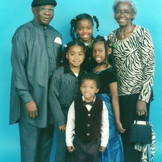 Chief & Mrs Obasi  with grandkids