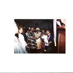 Chief Obasi during the christening of grand son Uba E. Obasi in Los Angeles