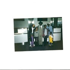 Chief Obasi with grand-kids at Los Angeles International airport
