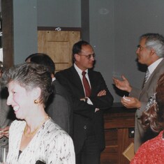 Val at the Dubays Farewell Party; American Embassy, Amman Jordan; May 1993.