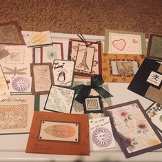 Cheryle’s collection of Val’s works of art. Cards she’s collected over the years. 