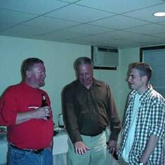 Vance, Tom Quinney and Tom's son Scott at Tom & Becky's 25th wedding anniversary party in 2004