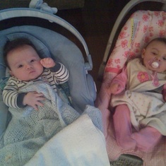 Your two newest grand babies. Ian and Kaitlin. Looks like Kaitlin is about to be a big sister again!!!