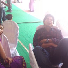 after a tiring early morning journey to venue, Sridevi and Ravi fell asleep at the wedding, 2012