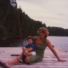 Burntside cabin with grandson Brian