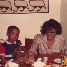 Jason, Lauren, and Aunt Vernell-Easter 1987