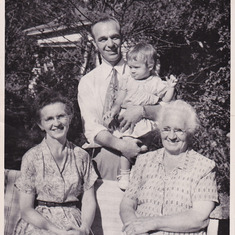 4 generations 1951, Vern & Karen with Grandma Portsche & Gr. Grandma Steuer