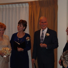 Officiating at Mom and Alfred's wedding with Carolynn;  what a team!