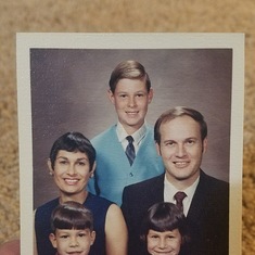 With first wife Gloria (Glo) and children Jay (center), Rene (left) and Robin (right)