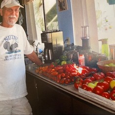 Vic loved everything about gardening, but especially the harvest!  His tomatoes were widely shared among friends and family each summer.