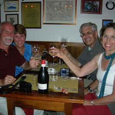 Dinner and wine with Lisa and Fred Goldberg in Venice, June 2008