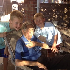 Jackson and Ashton with Grandpa Rocky, August 2014.